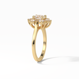 Round Cluster Lab Grown Diamond Engagement Ring