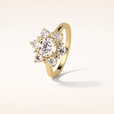 1 CT Round Shaped Cluster Moissanite Engagement Ring