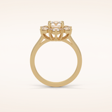 1 CT Round Shaped Cluster Moissanite Engagement Ring