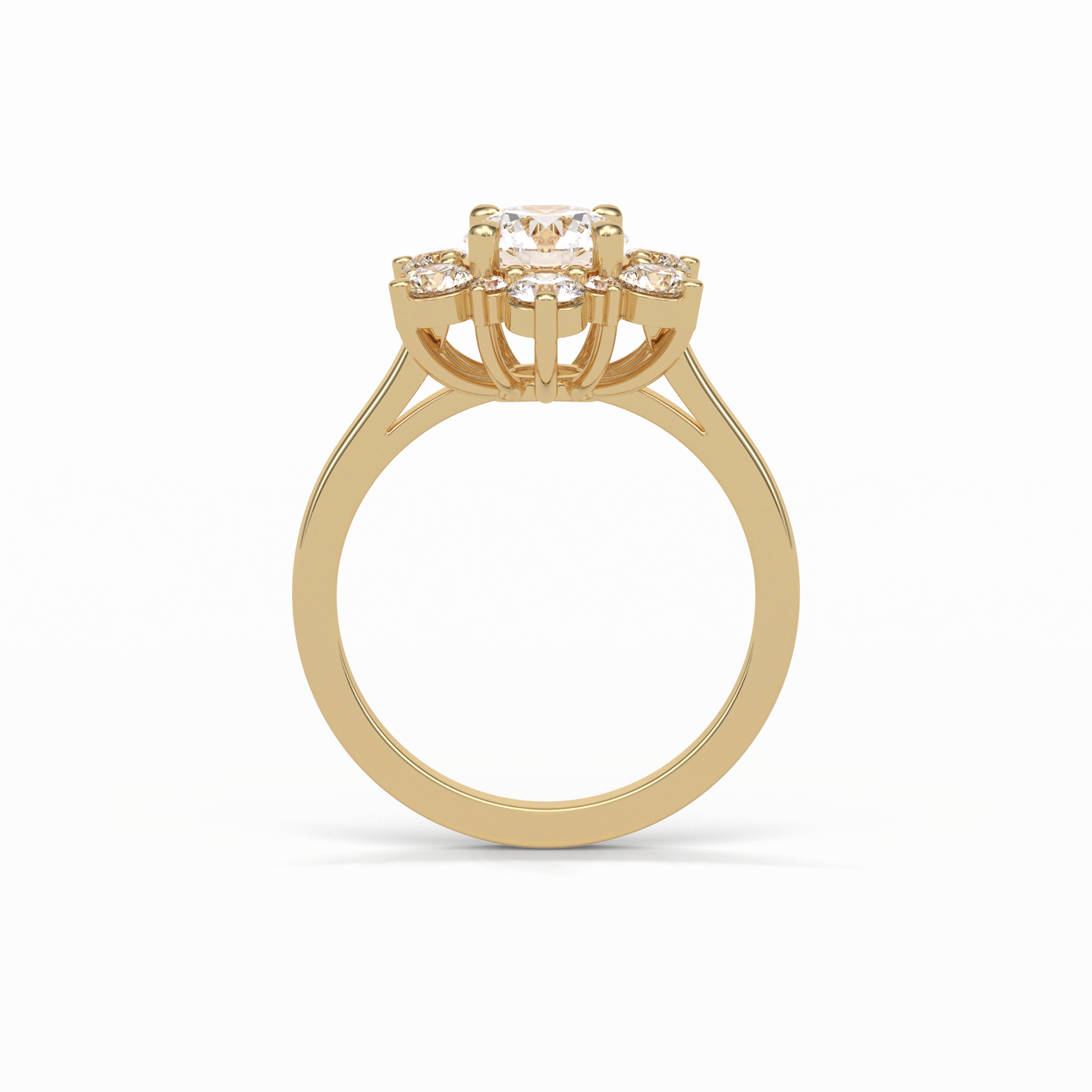 Round Cluster Lab Grown Diamond Engagement Ring