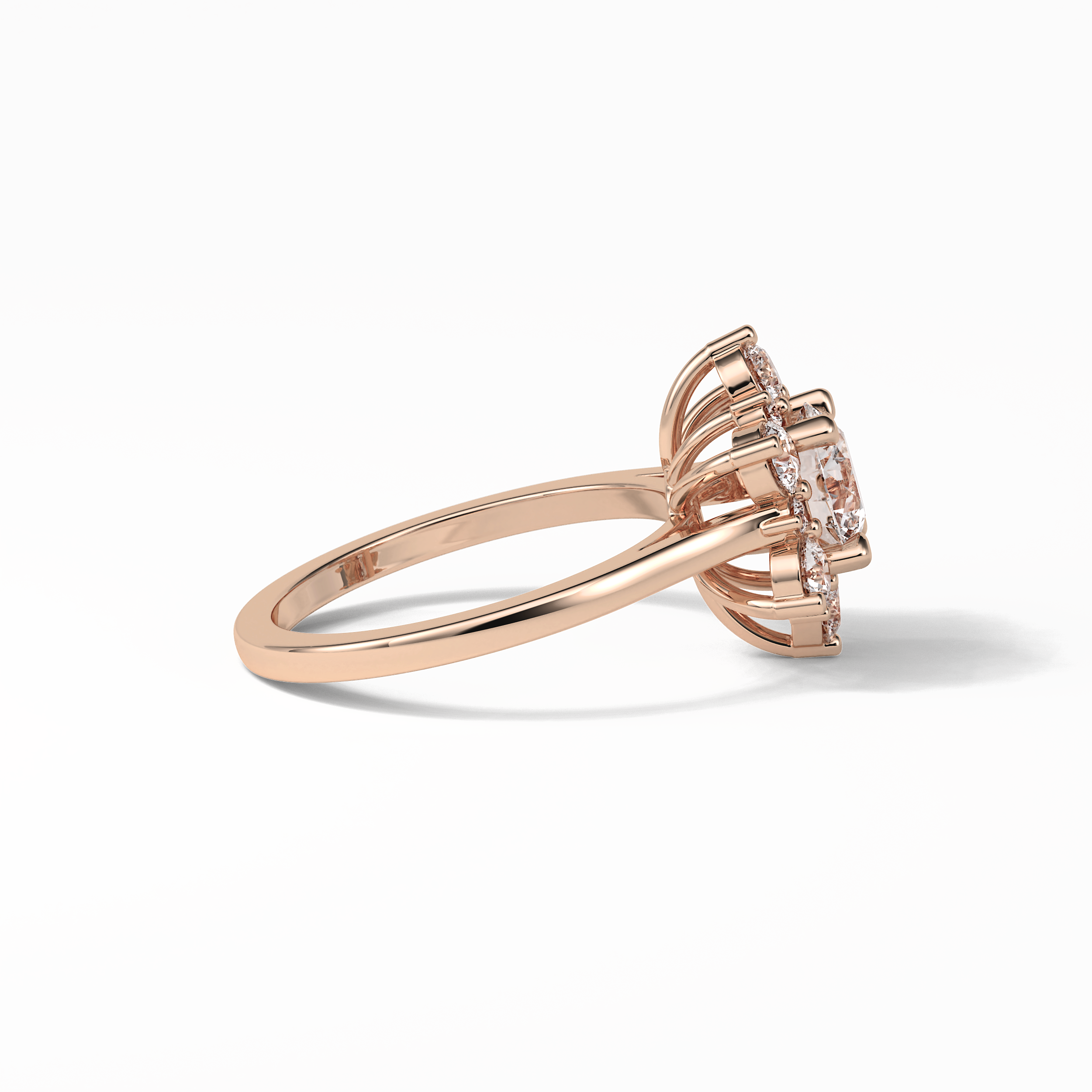 Round Cluster Lab Grown Diamond Engagement Ring