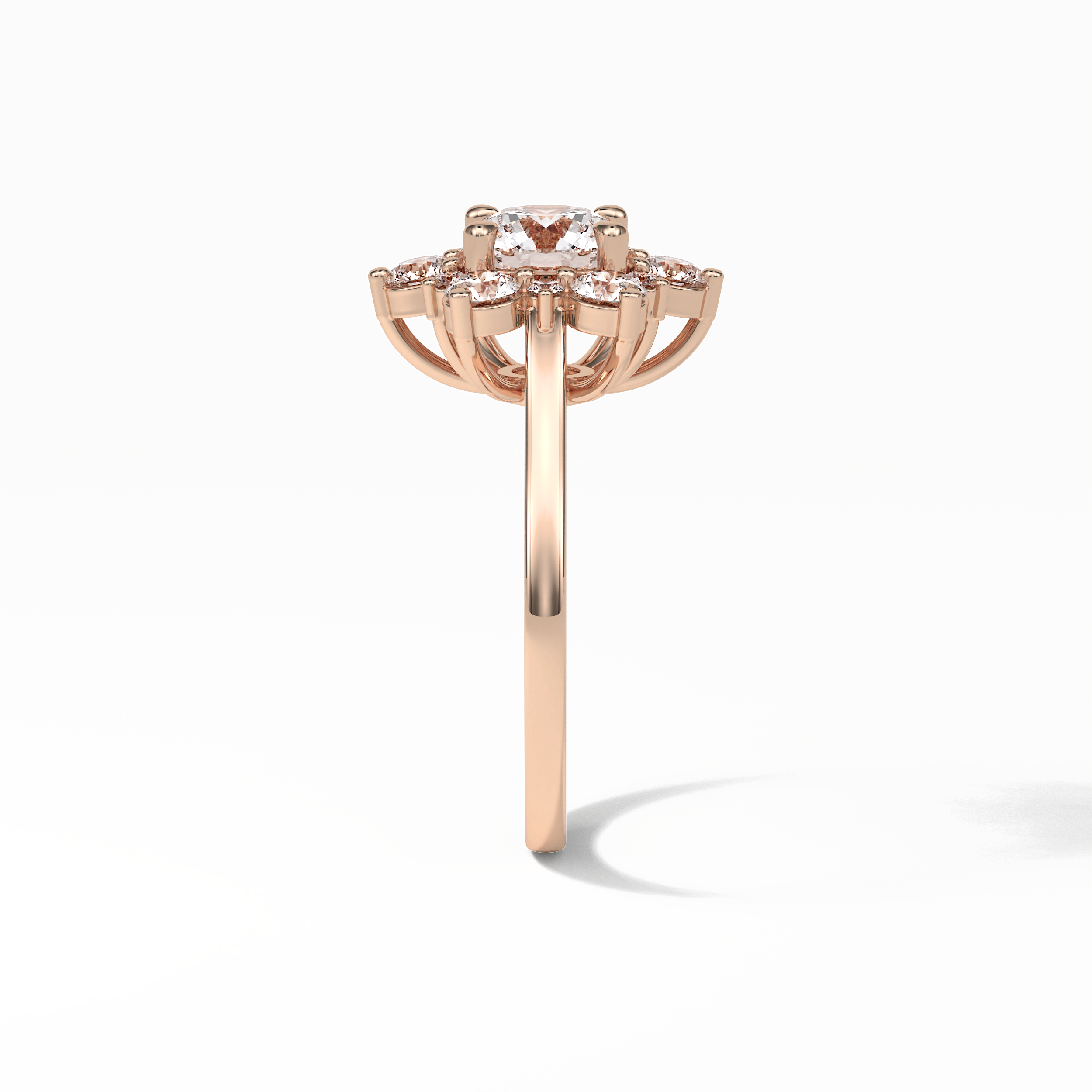 Round Cluster Lab Grown Diamond Engagement Ring