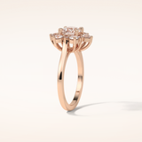 1 CT Round Shaped Cluster Moissanite Engagement Ring