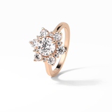 Round Cluster Lab Grown Diamond Engagement Ring