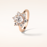 1 CT Round Shaped Cluster Moissanite Engagement Ring