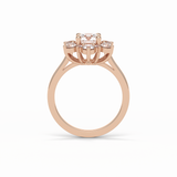 Round Cluster Lab Grown Diamond Engagement Ring