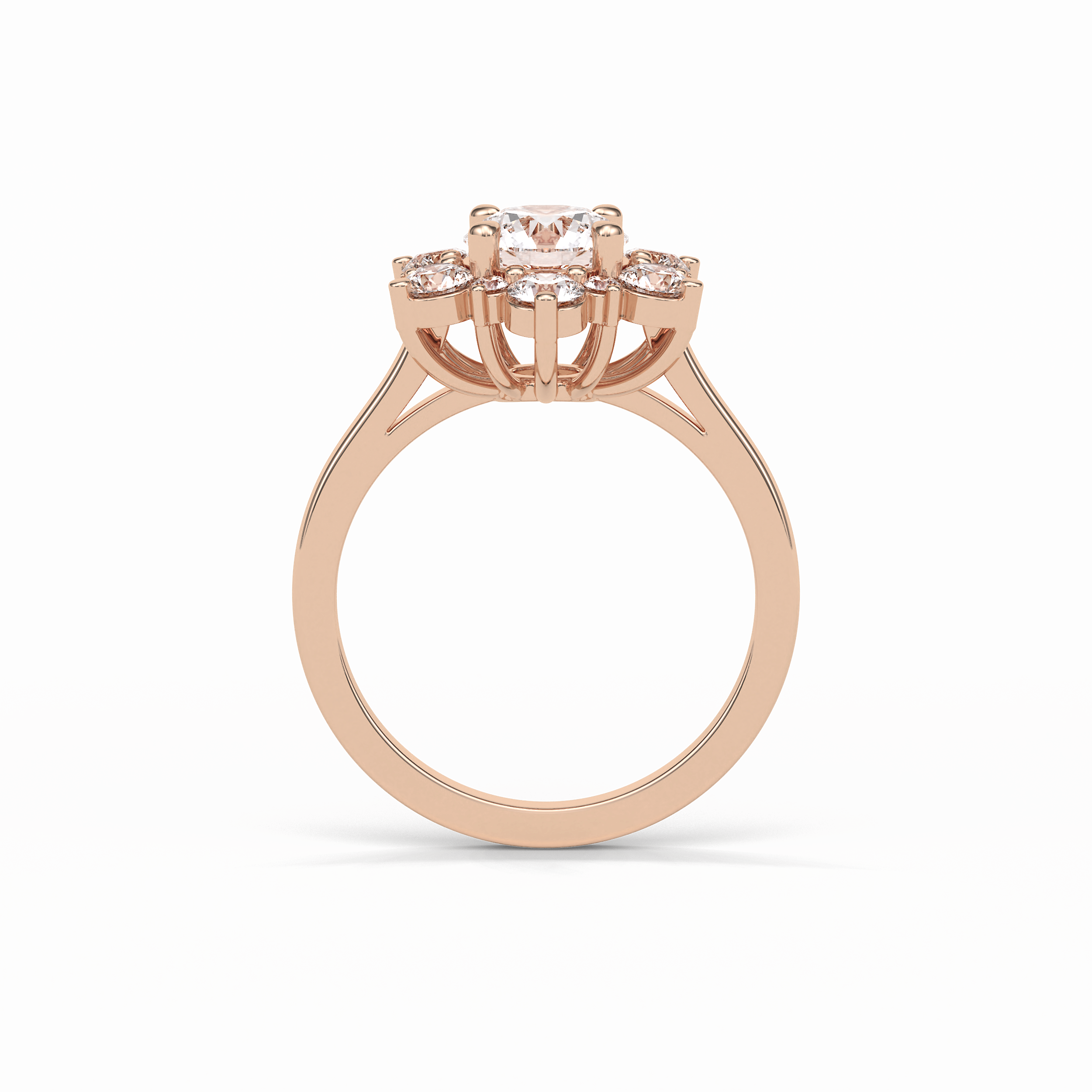 Round Cluster Lab Grown Diamond Engagement Ring