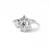 Round Cluster Lab Grown Diamond Engagement Ring