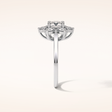 1 CT Round Shaped Cluster Moissanite Engagement Ring