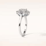 1 CT Round Shaped Cluster Moissanite Engagement Ring