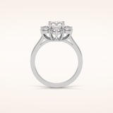 1 CT Round Shaped Cluster Moissanite Engagement Ring