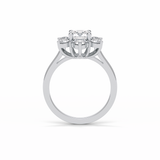 Round Cluster Lab Grown Diamond Engagement Ring