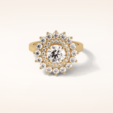 1 CT Round Shaped Double Halo Moissanite Engagement Ring