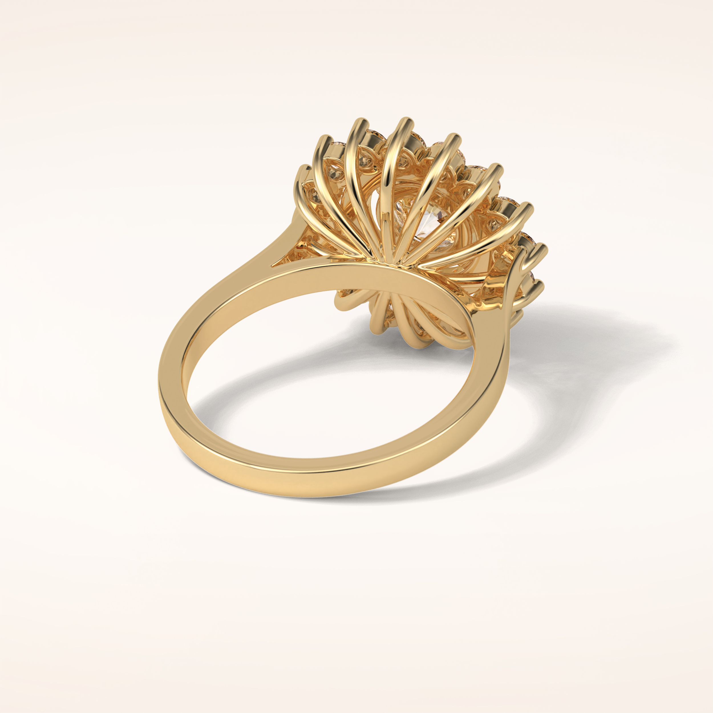 1 CT Round Shaped Double Halo Moissanite Engagement Ring