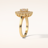 1 CT Round Shaped Double Halo Moissanite Engagement Ring