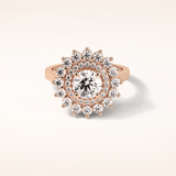 1 CT Round Shaped Double Halo Moissanite Engagement Ring