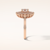 1 CT Round Shaped Double Halo Moissanite Engagement Ring