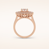 1 CT Round Shaped Double Halo Moissanite Engagement Ring