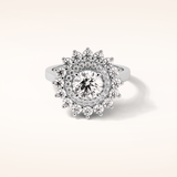 1 CT Round Shaped Double Halo Moissanite Engagement Ring