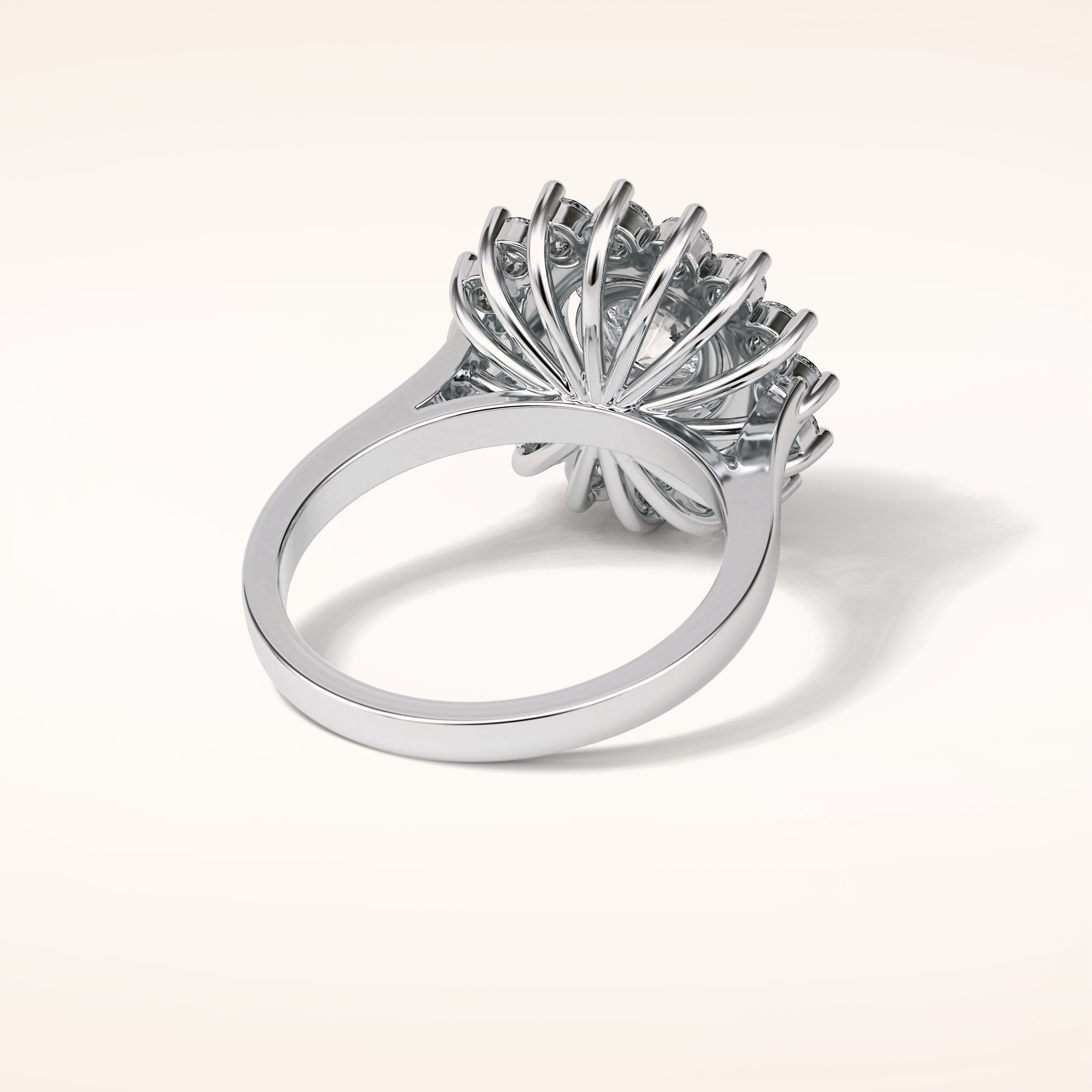 1 CT Round Shaped Double Halo Moissanite Engagement Ring