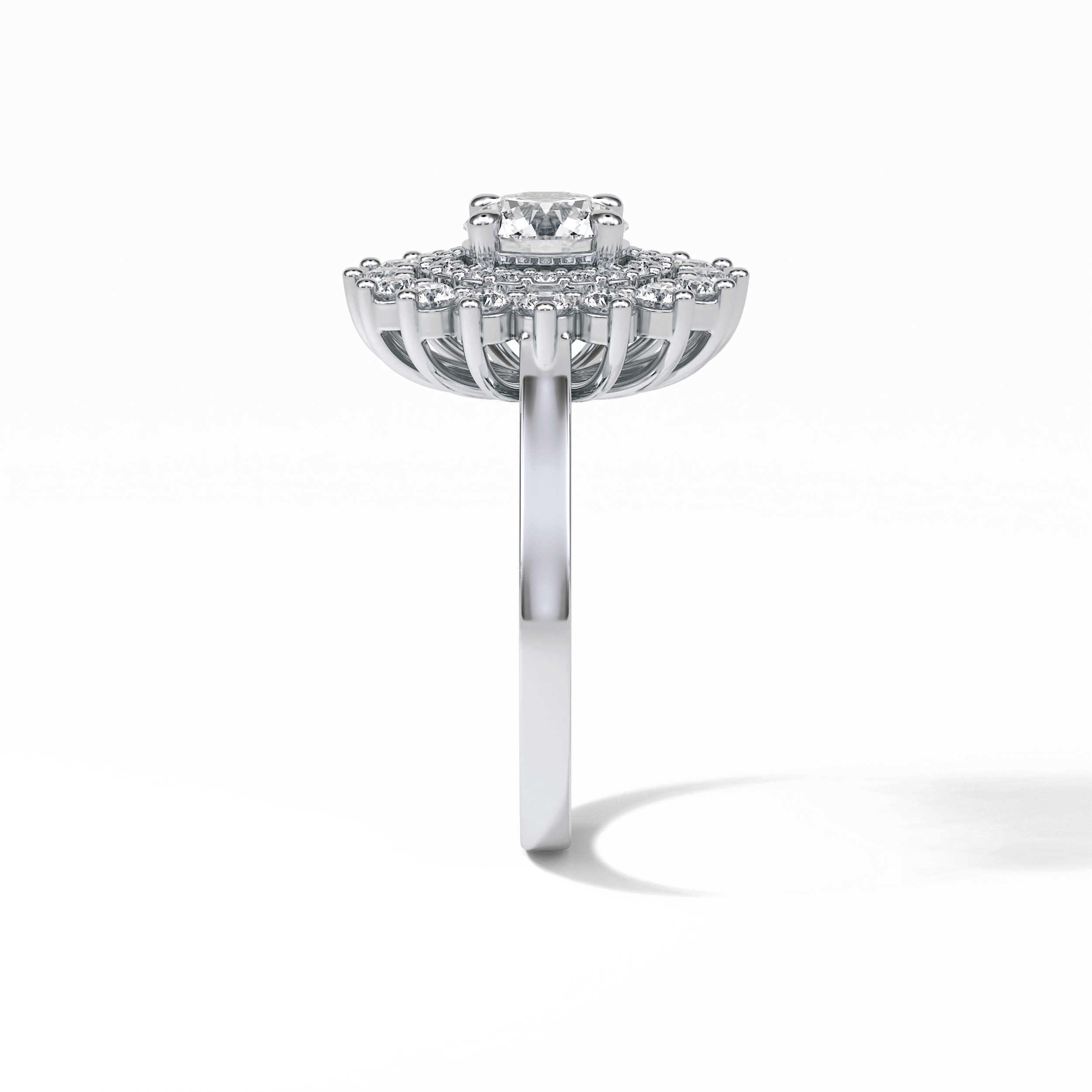 Round Halo Lab Grown Diamond Engagement Ring