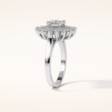 1 CT Round Shaped Double Halo Moissanite Engagement Ring