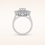 1 CT Round Shaped Double Halo Moissanite Engagement Ring