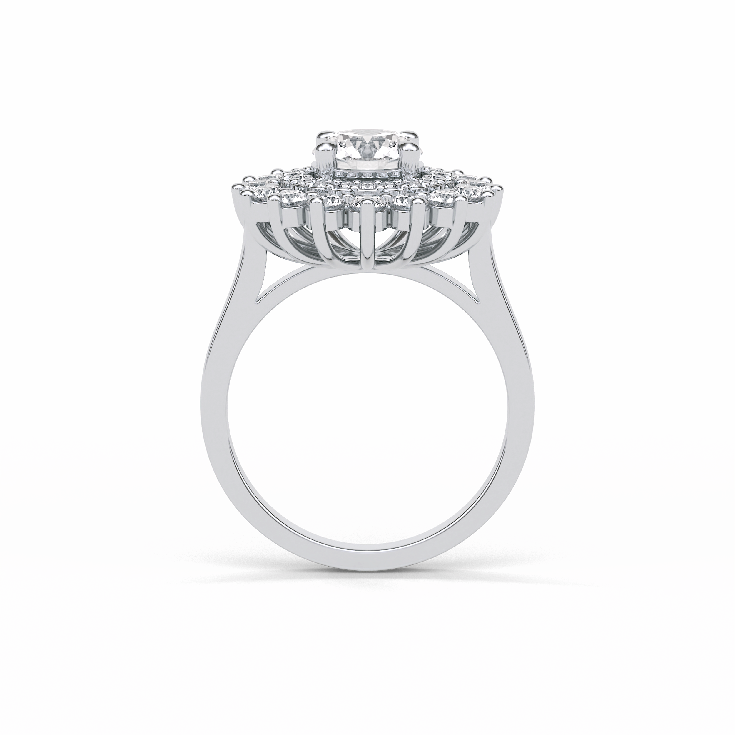 Round Halo Lab Grown Diamond Engagement Ring