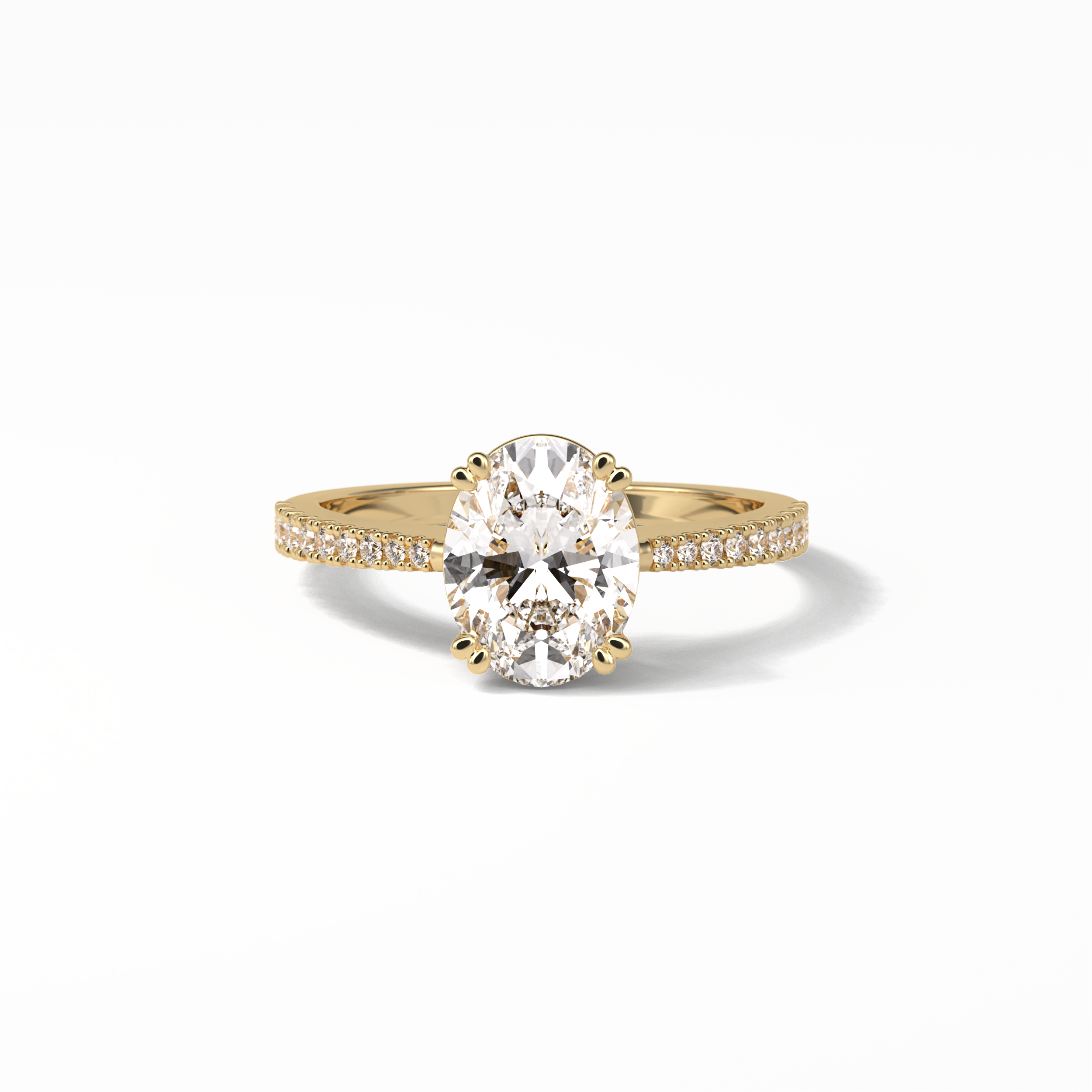 Oval Pave Lab Grown Diamond Engagement Ring