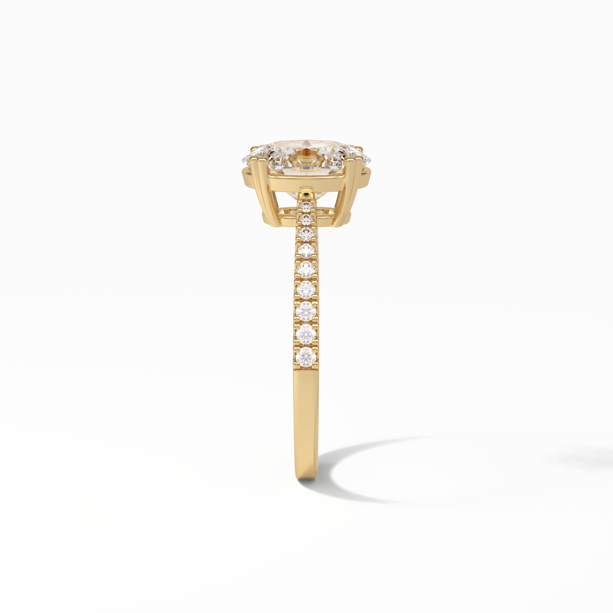 Oval Pave Lab Grown Diamond Engagement Ring