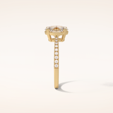 1.6 CT Oval Shaped Pave Moissanite Engagement Ring