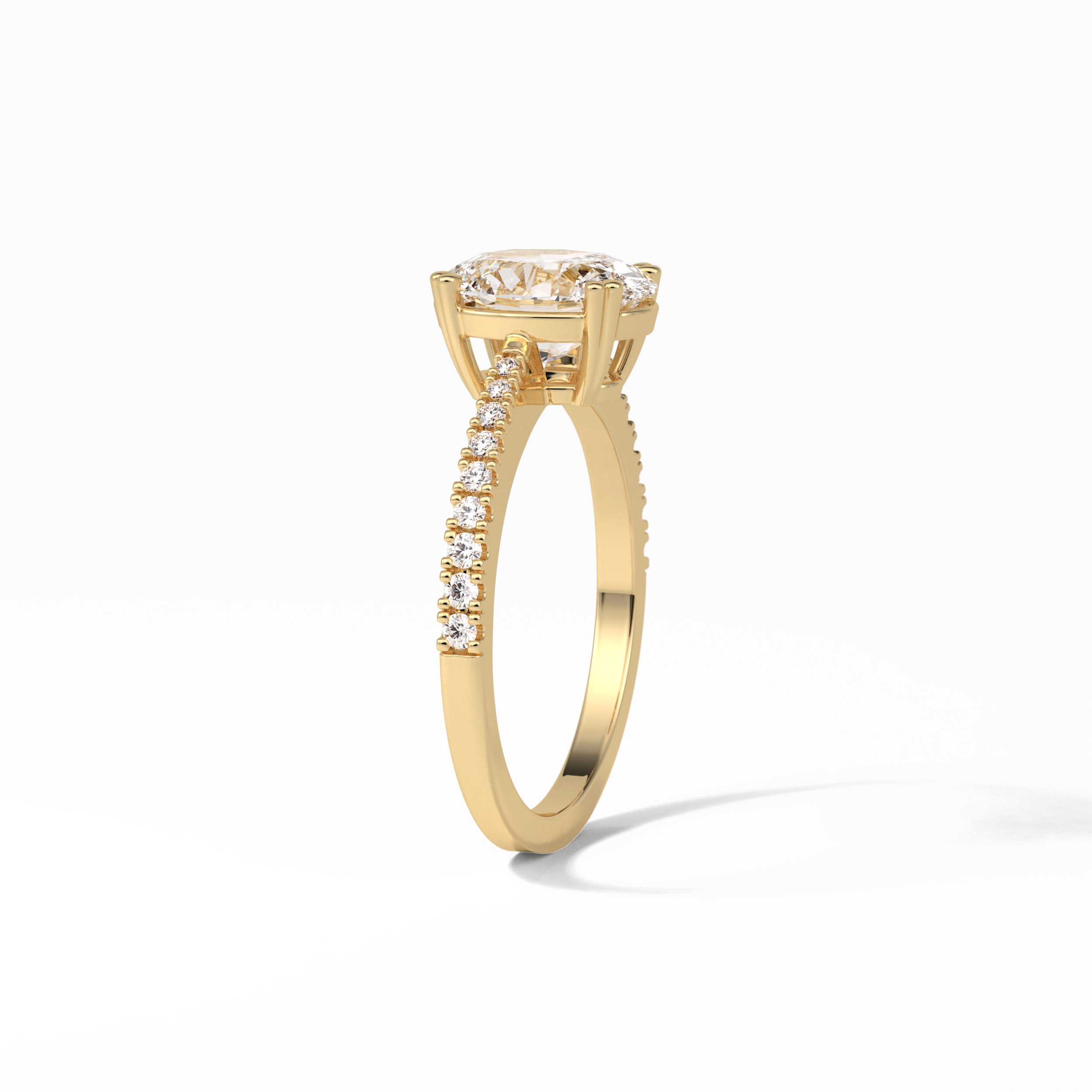 Oval Pave Lab Grown Diamond Engagement Ring