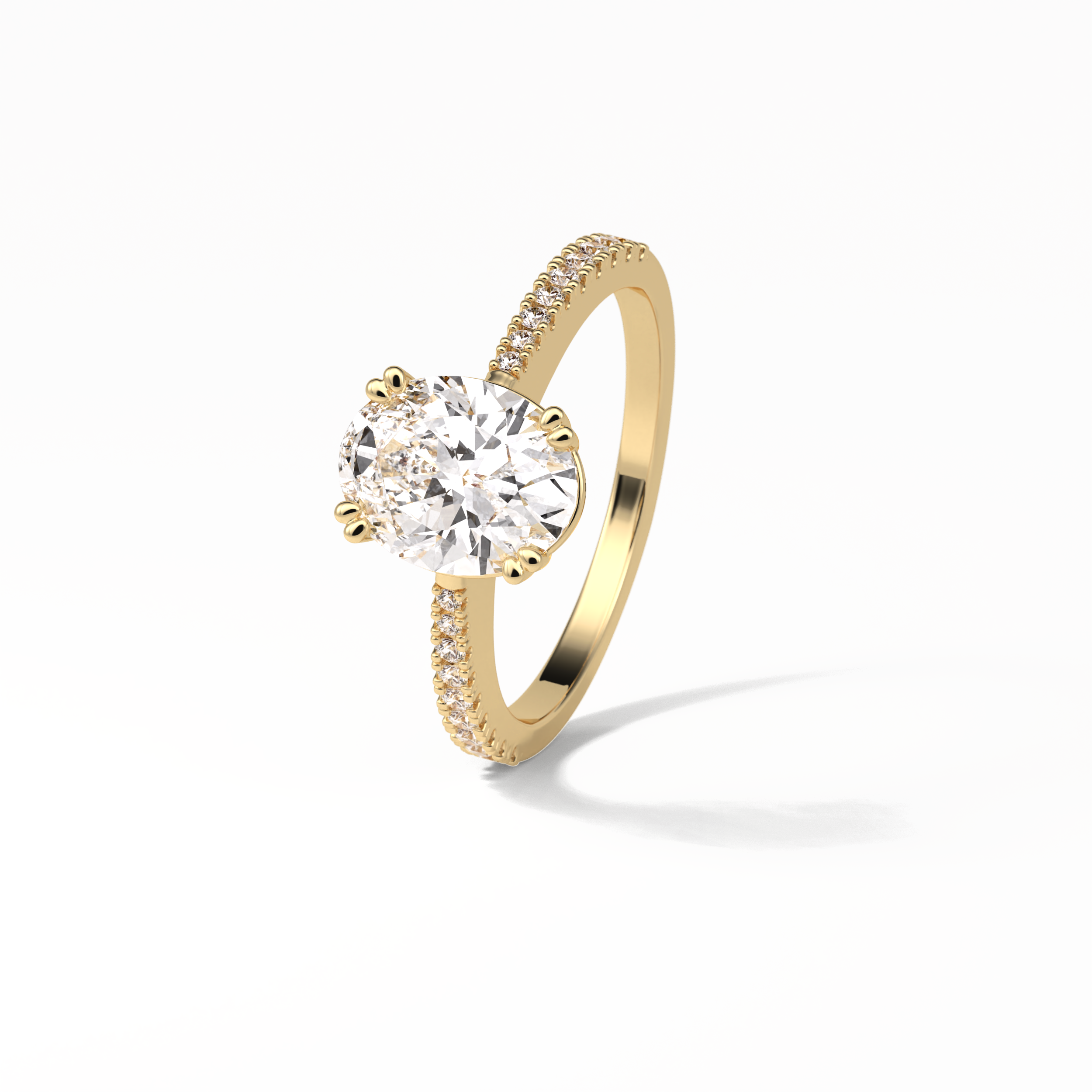 Oval Pave Lab Grown Diamond Engagement Ring