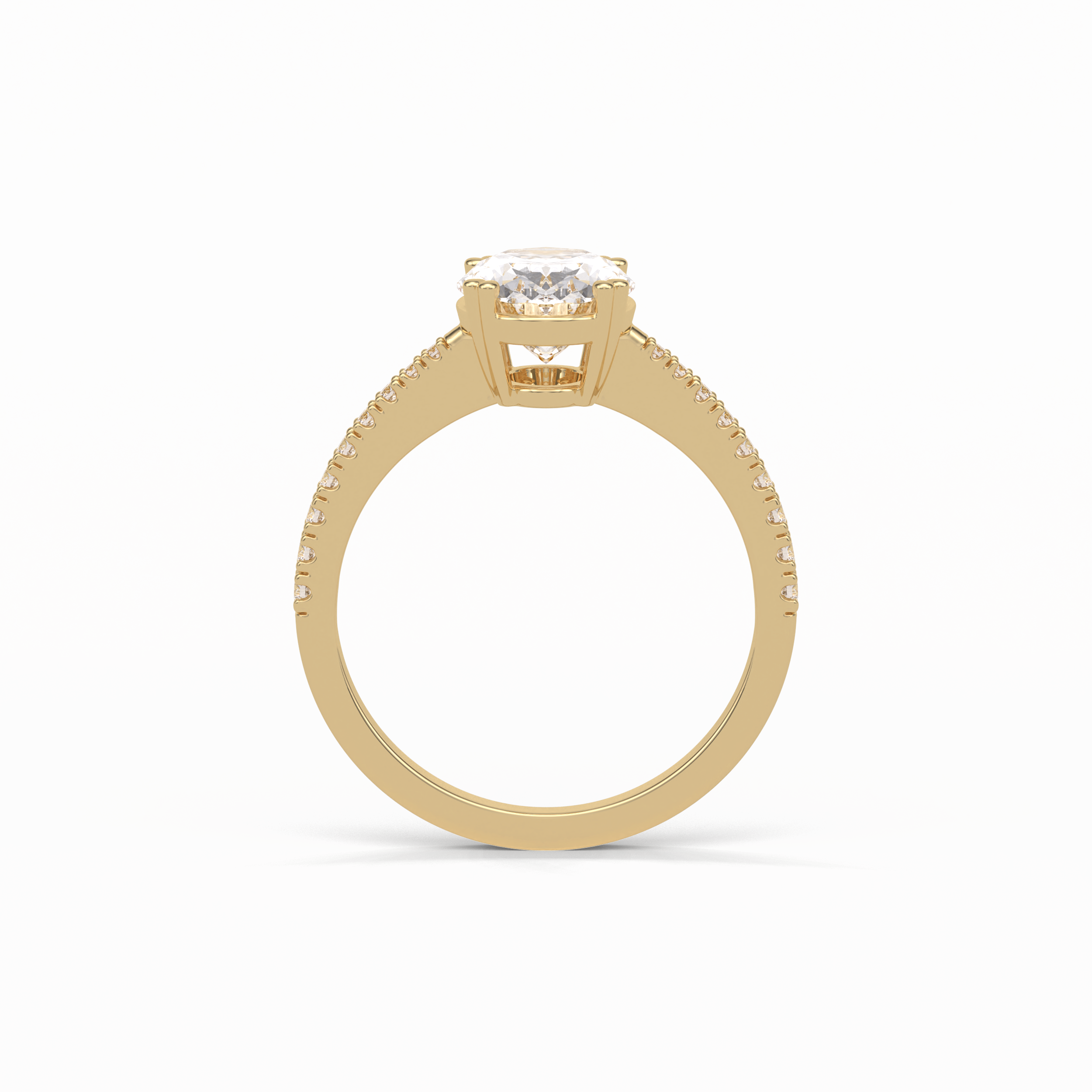 Oval Pave Lab Grown Diamond Engagement Ring