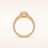 1.6 CT Oval Shaped Pave Moissanite Engagement Ring