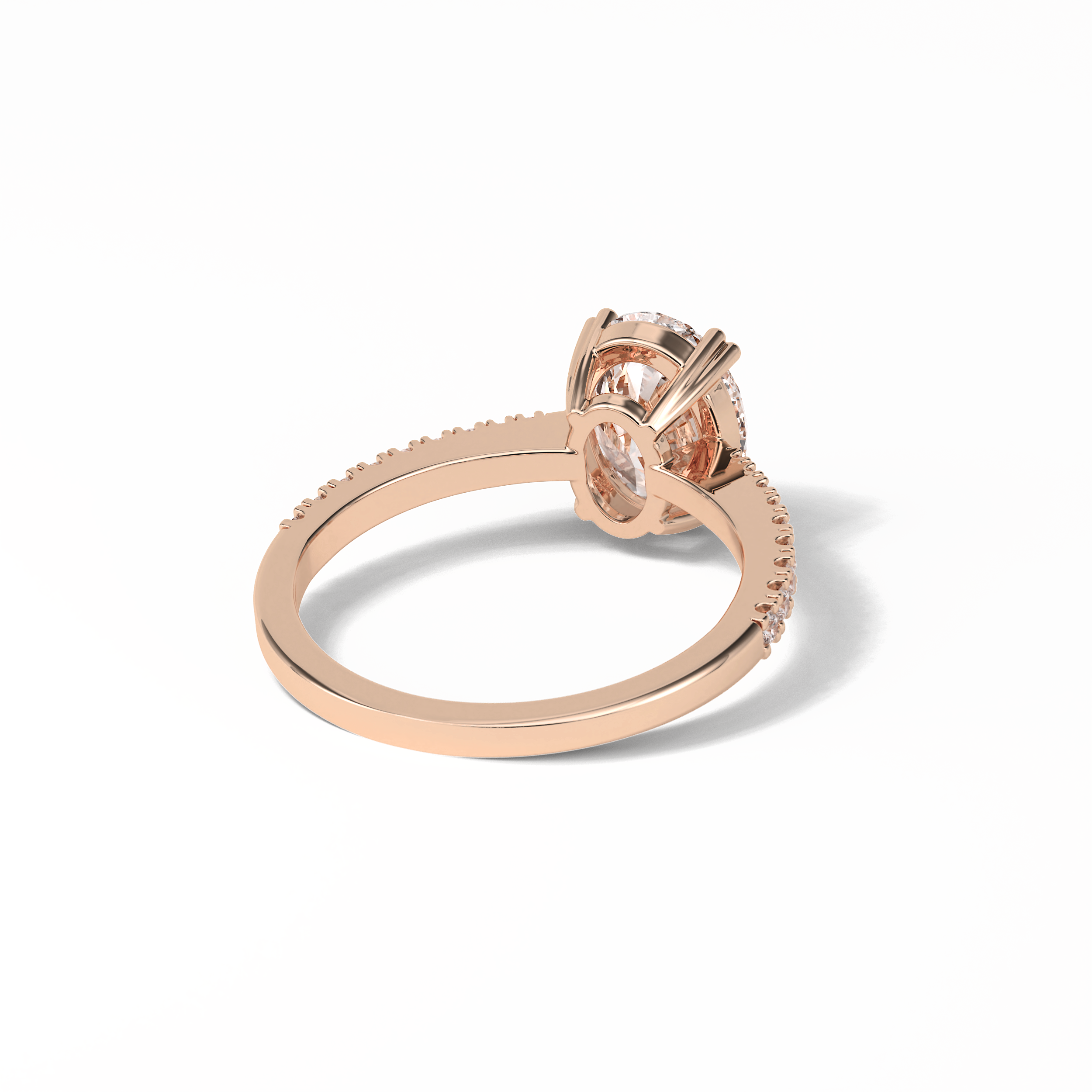Oval Pave Lab Grown Diamond Engagement Ring