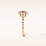 1.6 CT Oval Shaped Pave Moissanite Engagement Ring