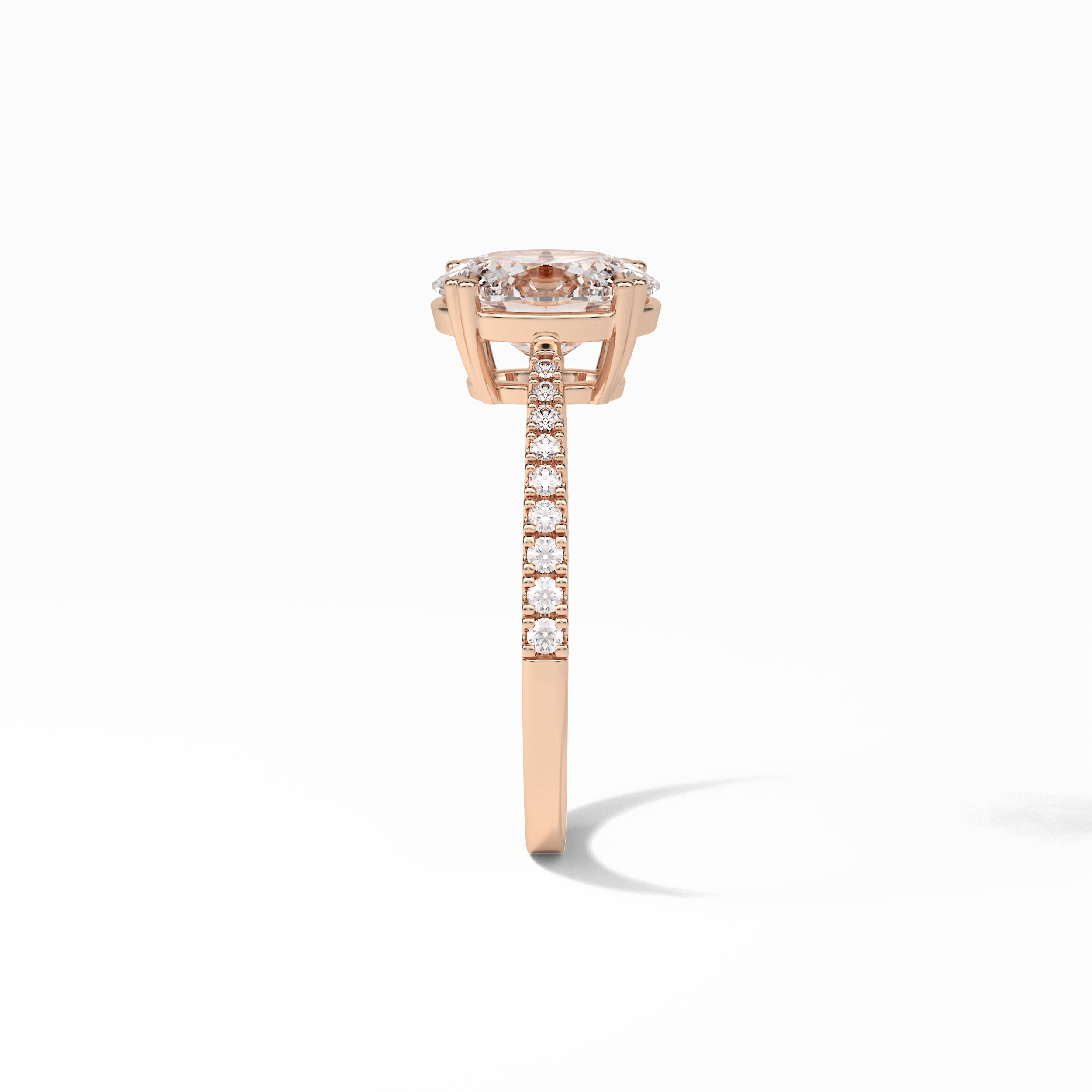 Oval Pave Lab Grown Diamond Engagement Ring