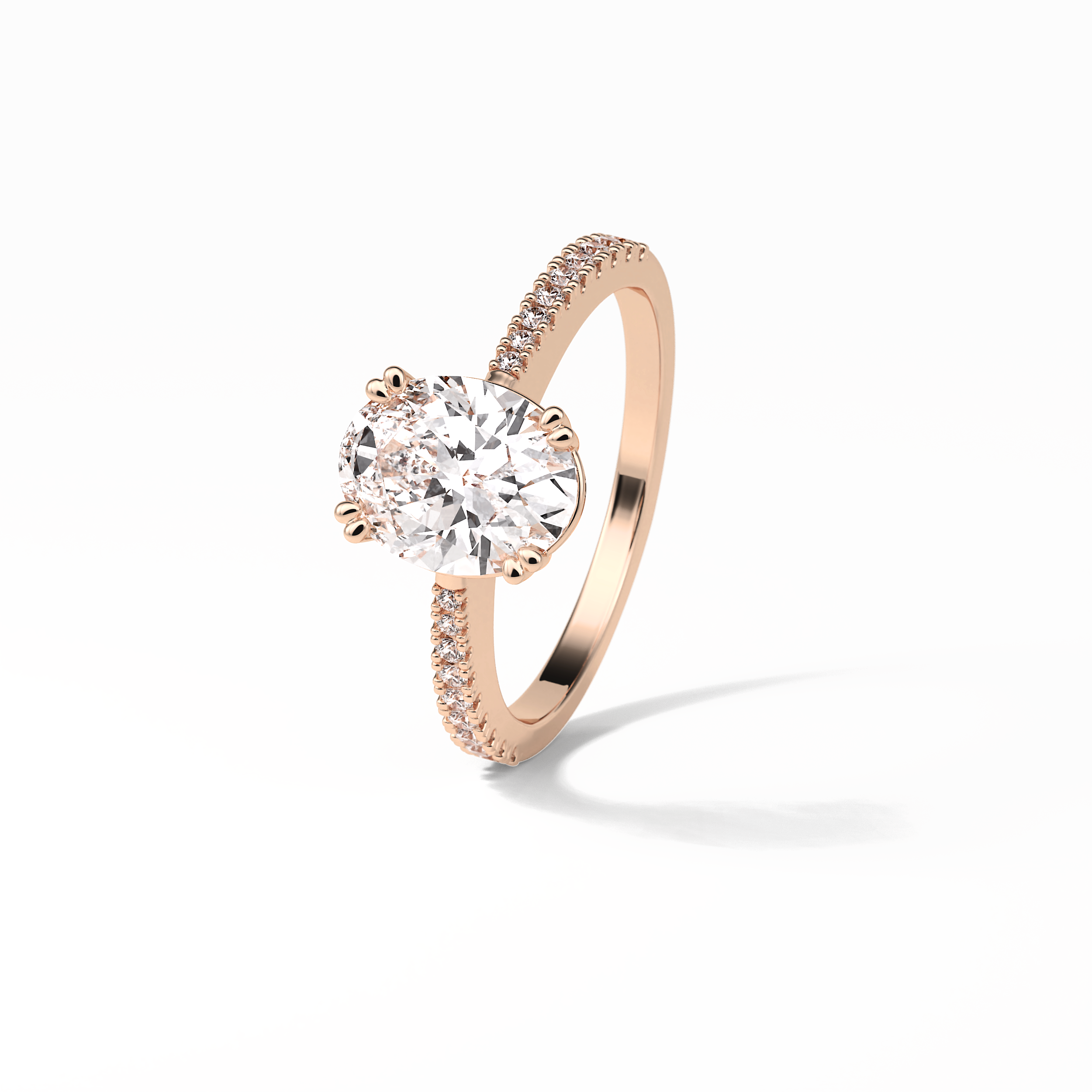 Oval Pave Lab Grown Diamond Engagement Ring
