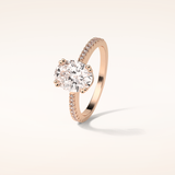 1.6 CT Oval Shaped Pave Moissanite Engagement Ring