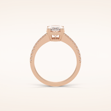 1.6 CT Oval Shaped Pave Moissanite Engagement Ring