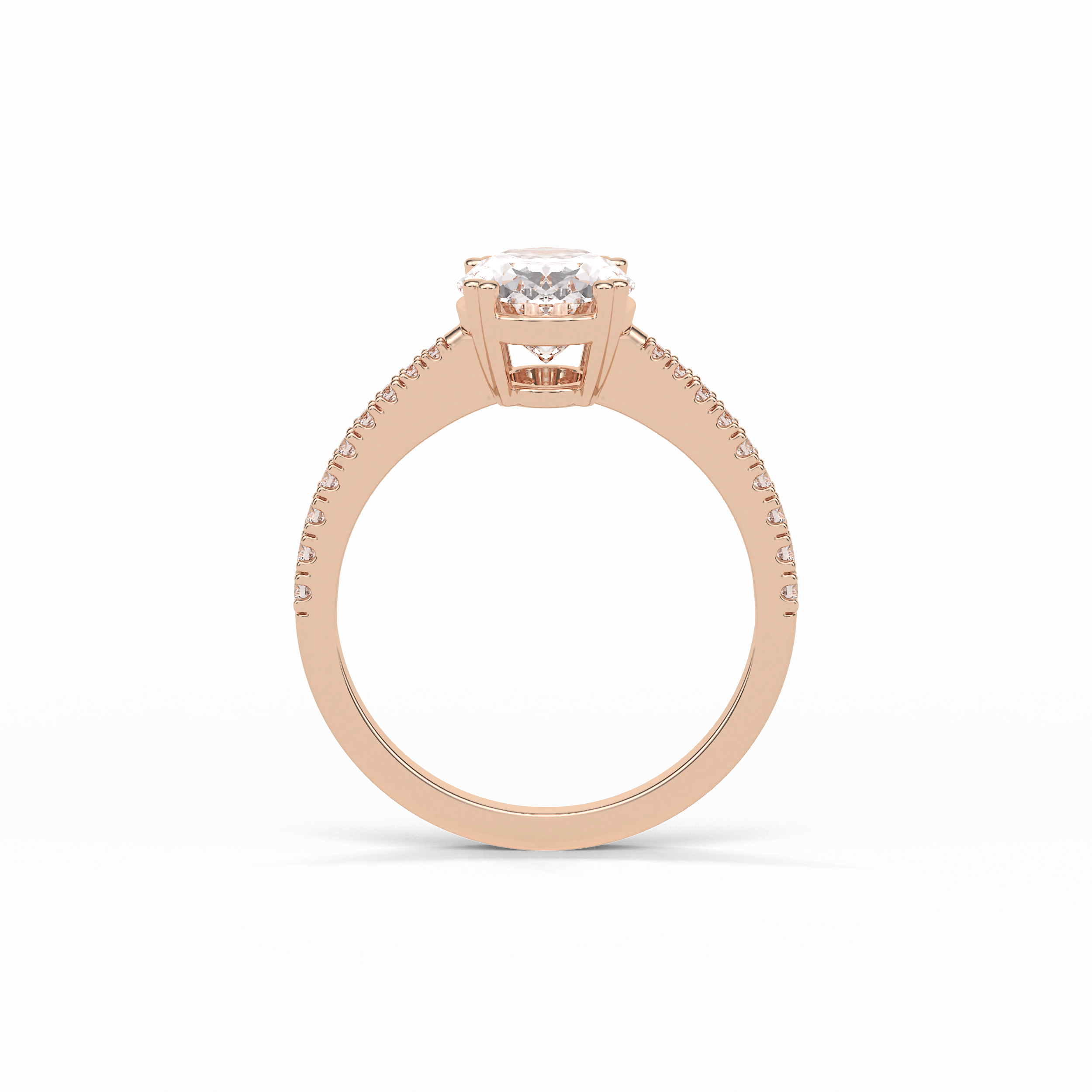 Oval Pave Lab Grown Diamond Engagement Ring