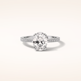 1.6 CT Oval Shaped Pave Moissanite Engagement Ring