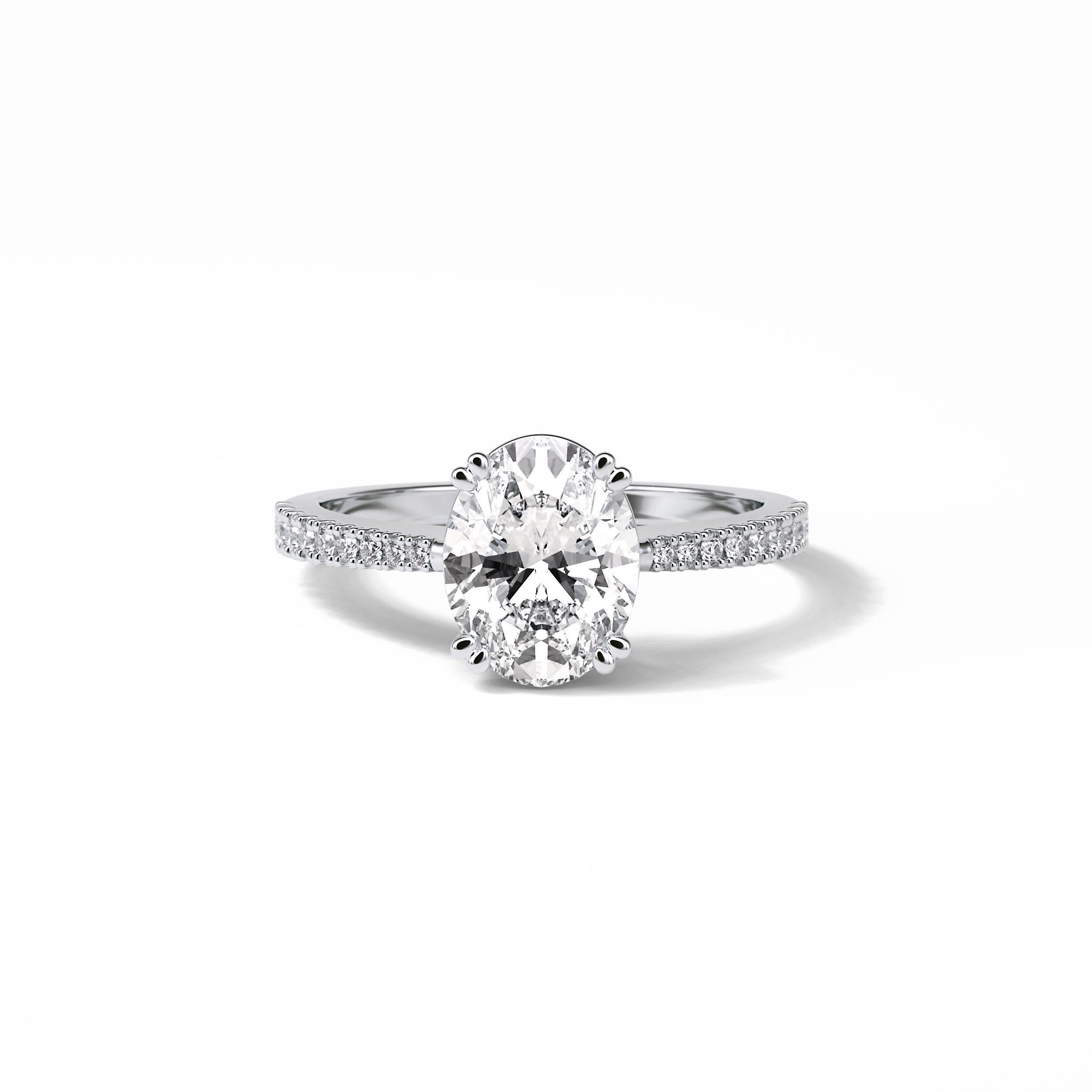 Oval Pave Lab Grown Diamond Engagement Ring