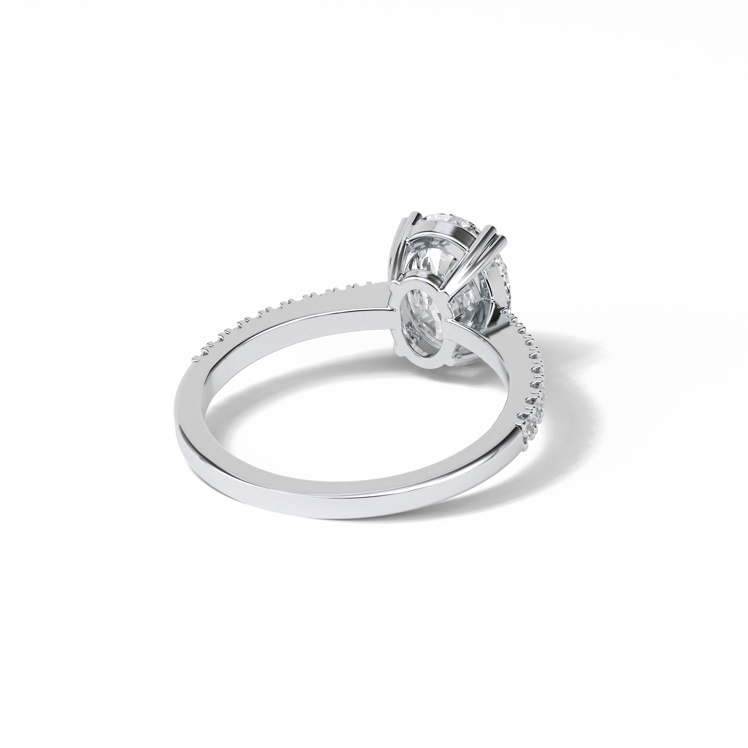 Oval Pave Lab Grown Diamond Engagement Ring