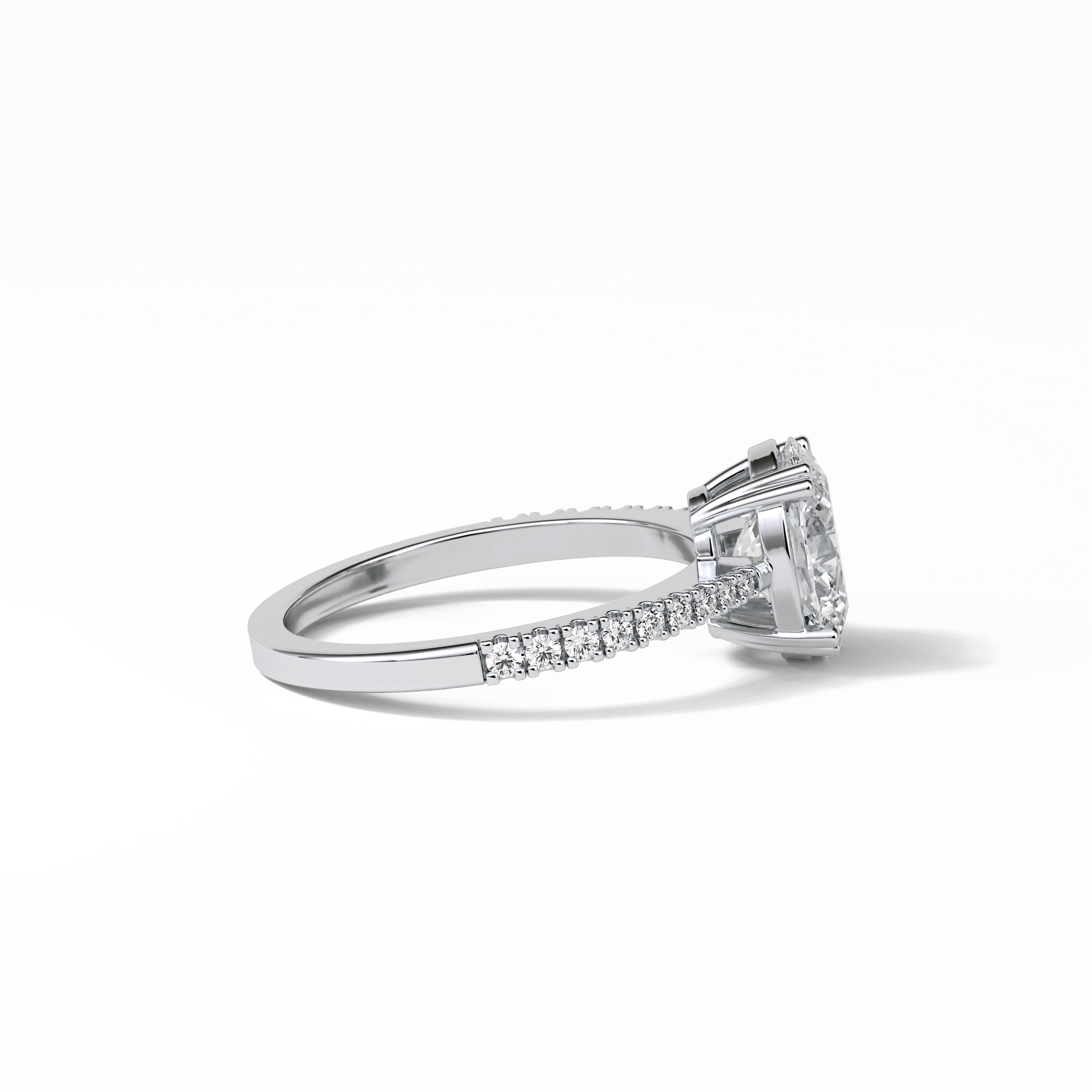 Oval Pave Lab Grown Diamond Engagement Ring