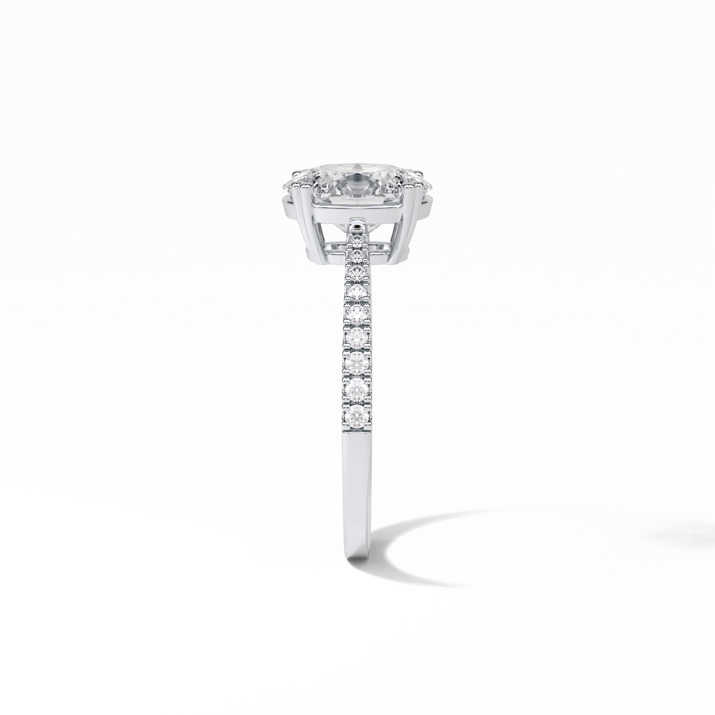 Oval Pave Lab Grown Diamond Engagement Ring