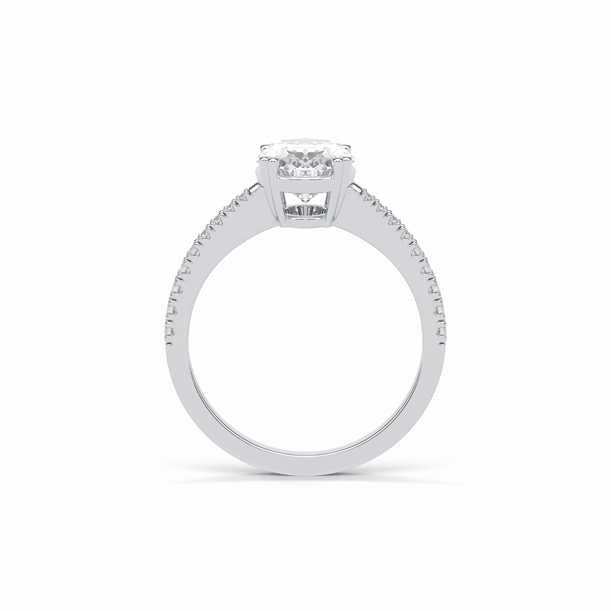 Oval Pave Lab Grown Diamond Engagement Ring