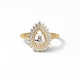 Pear Halo & Pave Lab Grown Diamond Engagement Ring