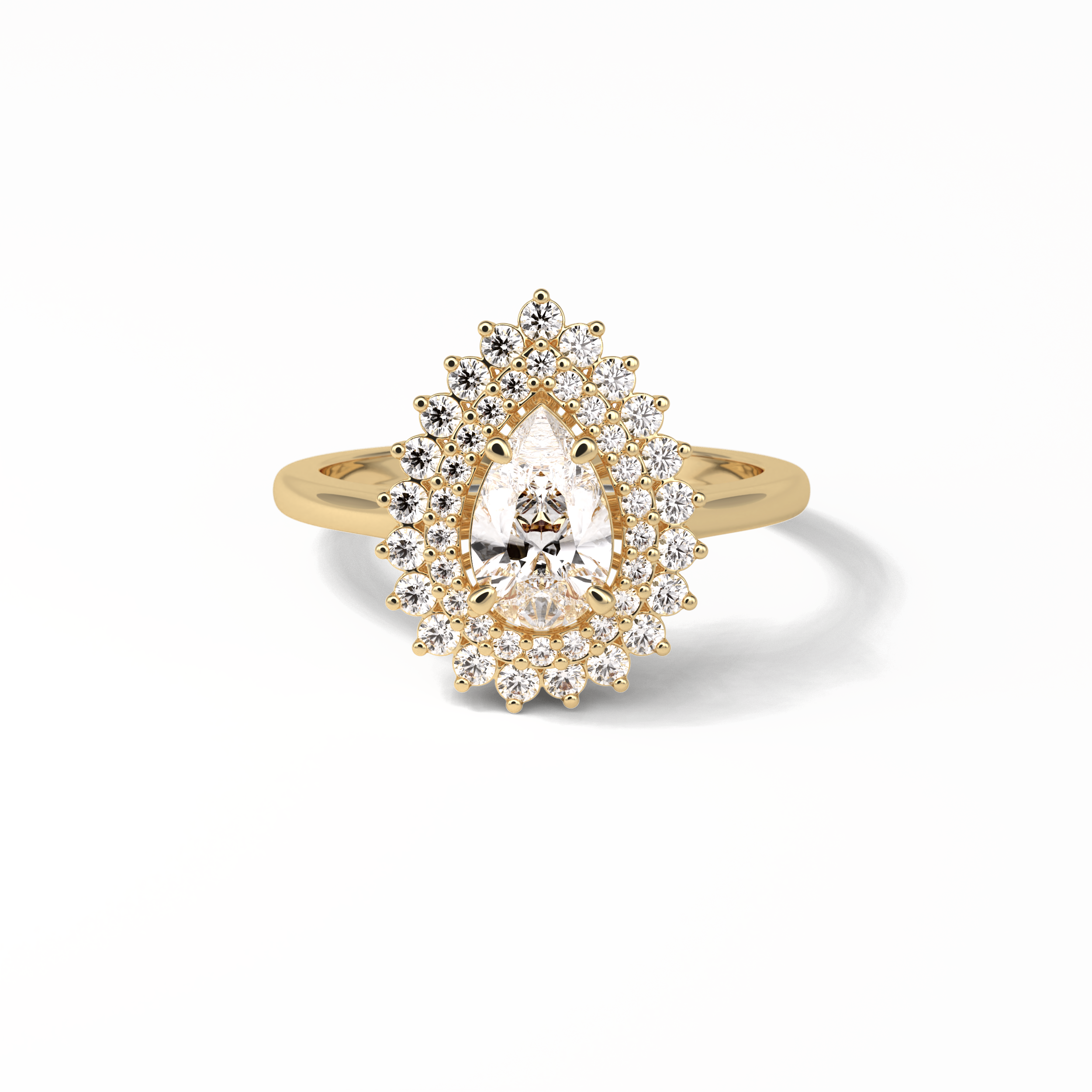Pear Halo & Pave Lab Grown Diamond Engagement Ring